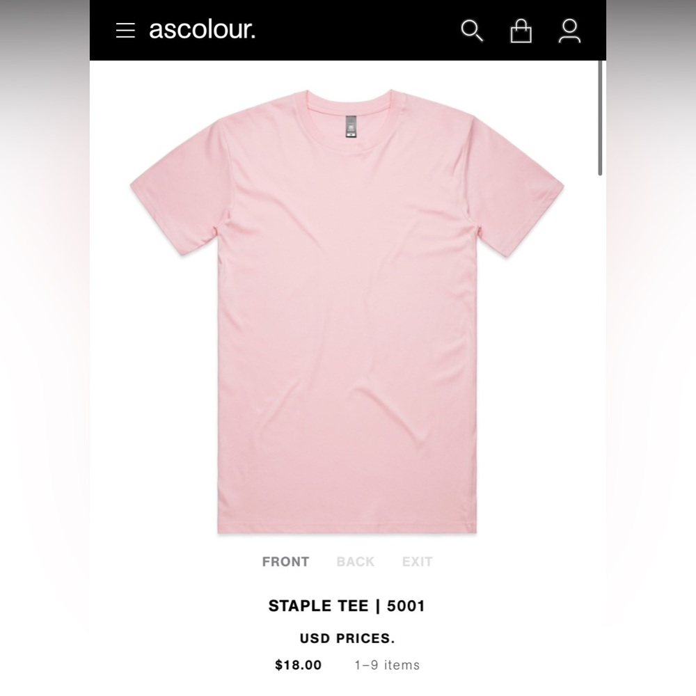 Men’s AS Color Staple Medium pink T-shirt - set of 5